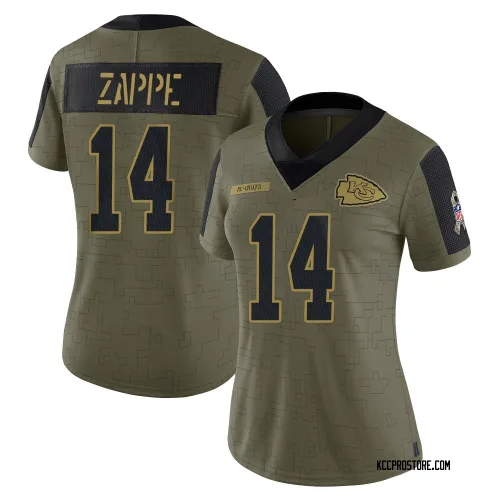 Kansas City Chiefs Women's Limited Olive 2021 Salute To Service Jersey (14 Bailey Zappe)