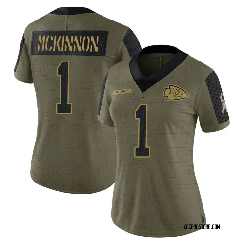 Kansas City Chiefs Women's Limited Olive 2021 Salute To Service Jersey (1 Jerick McKinnon)