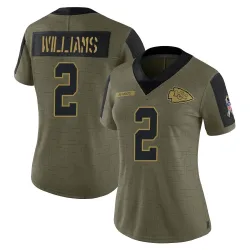 Kansas City Chiefs Women's Limited Olive 2021 Salute To Service Jersey (2 Joshua Williams)