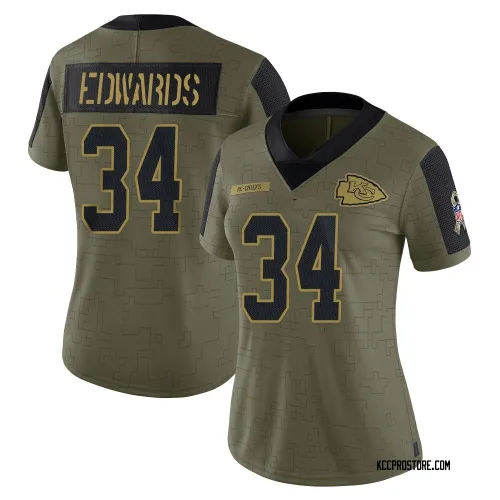 Kansas City Chiefs Women's Limited Olive 2021 Salute To Service Jersey (34 Mike Edwards)