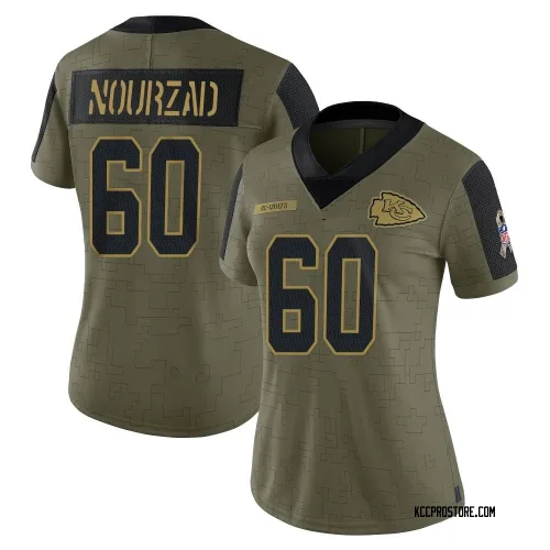 Kansas City Chiefs Women's Limited Olive 2021 Salute To Service Jersey (60 Hunter Nourzad)