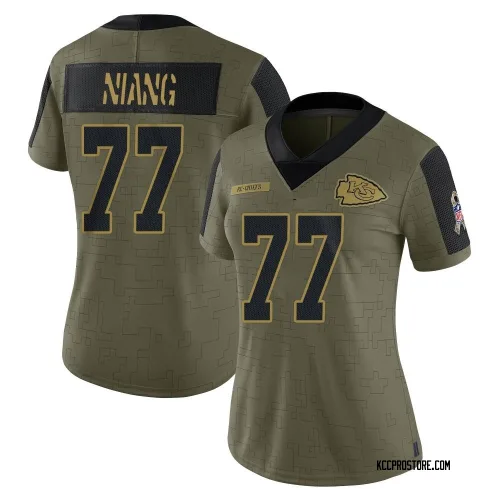 Kansas City Chiefs Women's Limited Olive 2021 Salute To Service Jersey (77 Lucas Niang)