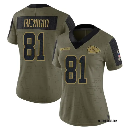 Kansas City Chiefs Women's Limited Olive 2021 Salute To Service Jersey (81 Nikko Remigio)