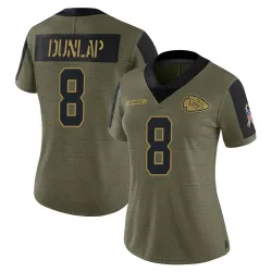 Kansas City Chiefs Women's Limited Olive 2021 Salute To Service Jersey (8 Carlos Dunlap)