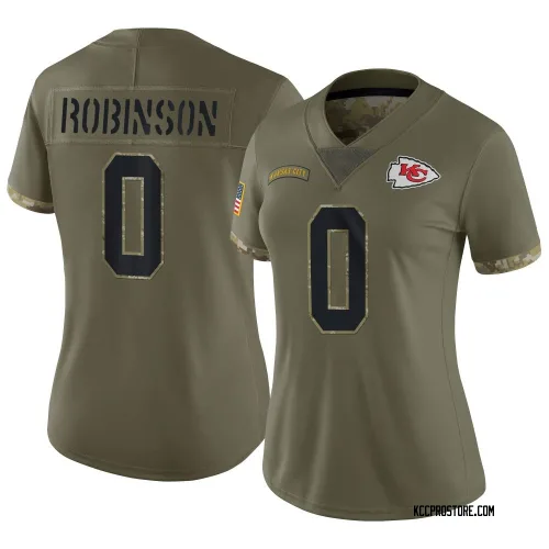 Kansas City Chiefs Women's Limited Olive 2022 Salute To Service Jersey (0 Janarius Robinson)