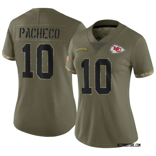 Kansas City Chiefs Women's Limited Olive 2022 Salute To Service Jersey (10 Isiah Pacheco)