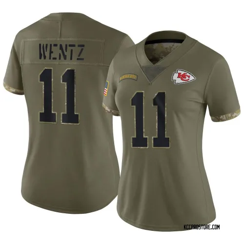 Kansas City Chiefs Women's Limited Olive 2022 Salute To Service Jersey (11 Carson Wentz)