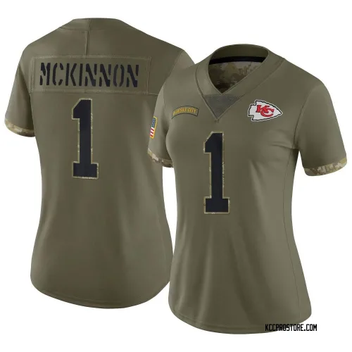 Kansas City Chiefs Women's Limited Olive 2022 Salute To Service Jersey (1 Jerick McKinnon)
