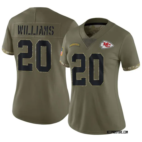 Kansas City Chiefs Women's Limited Olive 2022 Salute To Service Jersey (20 Nohl Williams)