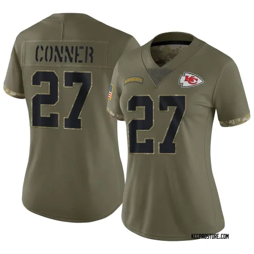 Kansas City Chiefs Women's Limited Olive 2022 Salute To Service Jersey (27 Chamarri Conner)