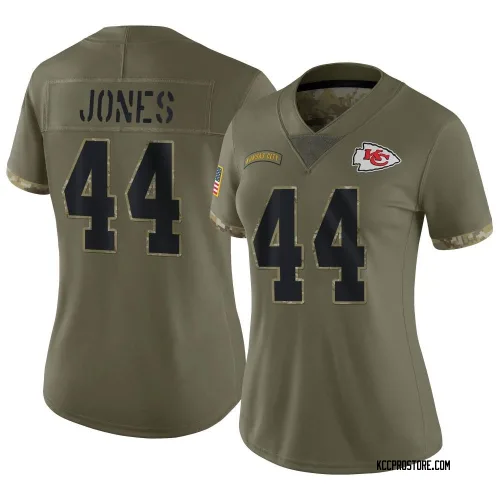 Kansas City Chiefs Women's Limited Olive 2022 Salute To Service Jersey (44 Cam Jones)