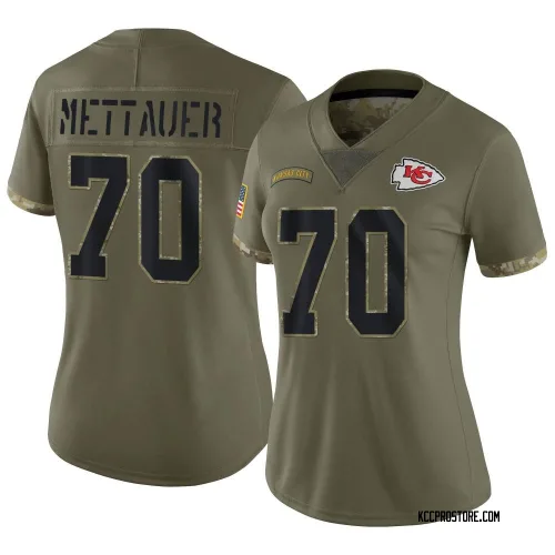Kansas City Chiefs Women's Limited Olive 2022 Salute To Service Jersey (70 McKade Mettauer)