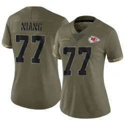 Kansas City Chiefs Women's Limited Olive 2022 Salute To Service Jersey (77 Lucas Niang)