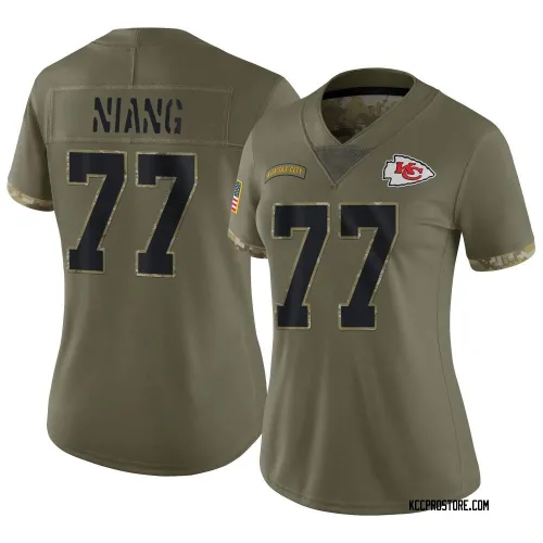 Kansas City Chiefs Women's Limited Olive 2022 Salute To Service Jersey (77 Lucas Niang)