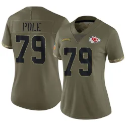 Kansas City Chiefs Women's Limited Olive 2022 Salute To Service Jersey (79 Esa Pole)