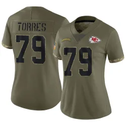 Kansas City Chiefs Women's Limited Olive 2022 Salute To Service Jersey (79 Nick Torres)