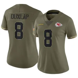 Kansas City Chiefs Women's Limited Olive 2022 Salute To Service Jersey (8 Carlos Dunlap)