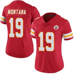 Kansas City Chiefs Women's Limited Red Team Color Vapor Untouchable Jersey (19 Joe Montana)