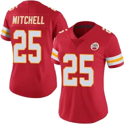 Kansas City Chiefs Women's Limited Red Team Color Vapor Untouchable Jersey (25 Elijah Mitchell)