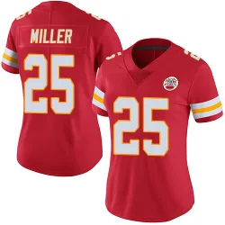 Kansas City Chiefs Women's Limited Red Team Color Vapor Untouchable Jersey (25 Glendon Miller)