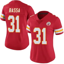Kansas City Chiefs Women's Limited Red Team Color Vapor Untouchable Jersey (31 Jeffrey Bassa)