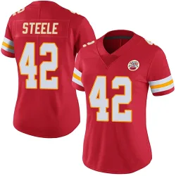 Kansas City Chiefs Women's Limited Red Team Color Vapor Untouchable Jersey (42 Carson Steele)