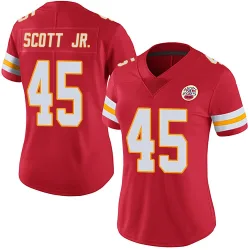 Kansas City Chiefs Women's Limited Red Team Color Vapor Untouchable Jersey (45 Eric Scott Jr.)