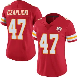 Kansas City Chiefs Women's Limited Red Team Color Vapor Untouchable Jersey (47 Eddie Czaplicki)