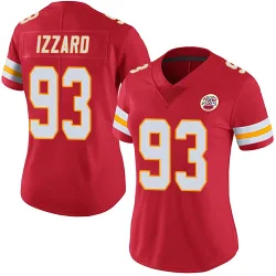 Kansas City Chiefs Women's Limited Red Team Color Vapor Untouchable Jersey (93 Coziah Izzard)