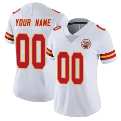 Kansas City Chiefs Women's Limited White Vapor Untouchable Jersey (00 Custom)