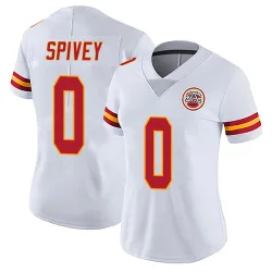 Kansas City Chiefs Women's Limited White Vapor Untouchable Jersey (0 Geor'Quarius Spivey)