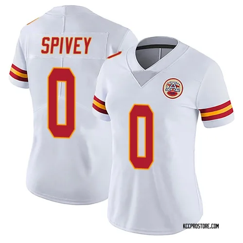 Kansas City Chiefs Women's Limited White Vapor Untouchable Jersey (0 Geor'Quarius Spivey)