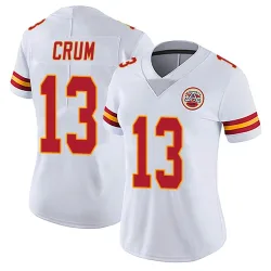 Kansas City Chiefs Women's Limited White Vapor Untouchable Jersey (13 Dustin Crum)