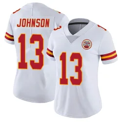 Kansas City Chiefs Women's Limited White Vapor Untouchable Jersey (13 Nazeeh Johnson)