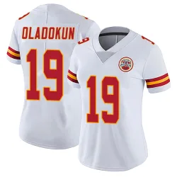 Kansas City Chiefs Women's Limited White Vapor Untouchable Jersey (19 Chris Oladokun)