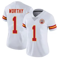 Kansas City Chiefs Women's Limited White Vapor Untouchable Jersey (1 Xavier Worthy)