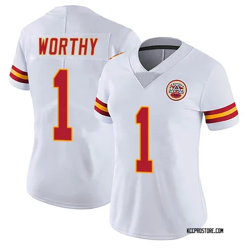 Kansas City Chiefs Women's Limited White Vapor Untouchable Jersey (1 Xavier Worthy)