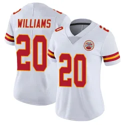 Kansas City Chiefs Women's Limited White Vapor Untouchable Jersey (20 Nohl Williams)