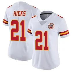 Kansas City Chiefs Women's Limited White Vapor Untouchable Jersey (21 Jaden Hicks)
