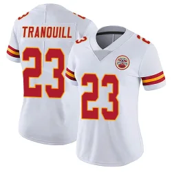 Kansas City Chiefs Women's Limited White Vapor Untouchable Jersey (23 Drue Tranquill)