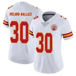 Kansas City Chiefs Women's Limited White Vapor Untouchable Jersey (30 Christian Roland-Wallace)