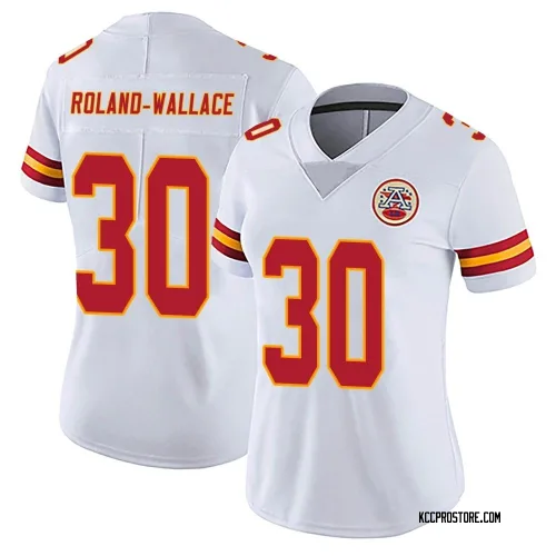 Kansas City Chiefs Women's Limited White Vapor Untouchable Jersey (30 Christian Roland-Wallace)