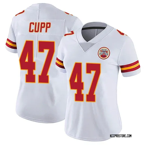Kansas City Chiefs Women's Limited White Vapor Untouchable Jersey (47 Baylor Cupp)