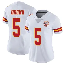 Kansas City Chiefs Women's Limited White Vapor Untouchable Jersey (5 Hollywood Brown)