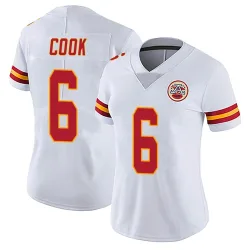 Kansas City Chiefs Women's Limited White Vapor Untouchable Jersey (6 Bryan Cook)