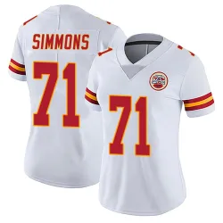 Kansas City Chiefs Women's Limited White Vapor Untouchable Jersey (71 Josh Simmons)