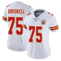 Kansas City Chiefs Women's Limited White Vapor Untouchable Jersey (75 Ethan Driskell)