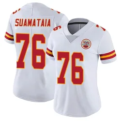 Kansas City Chiefs Women's Limited White Vapor Untouchable Jersey (76 Kingsley Suamataia)