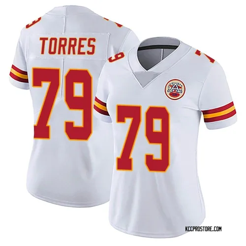 Kansas City Chiefs Women's Limited White Vapor Untouchable Jersey (79 Nick Torres)