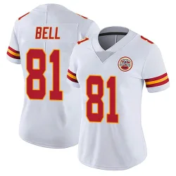 Kansas City Chiefs Women's Limited White Vapor Untouchable Jersey (81 Blake Bell)